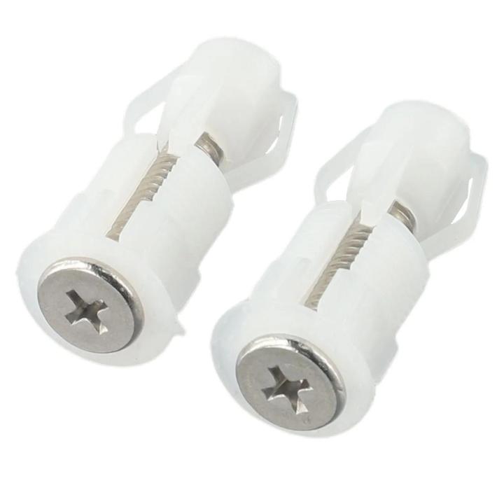 Toilet Seat Fixing Kit For Blind Hole WC – Nut Covers, Screws & Decorative Caps, Sturdy Nylon + Stainless Steel, Compact Easy Install
