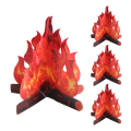 4 Pack Artificial Flames Three-Dimensional Flame 3D Cardboard Camping Fire Decoration Holiday Christmas. 