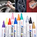 【Red】 Marker Waterproof Car Wheel Tire Oily Painting Pen Tire Tread Rubber Fabric Paint Metal Face Marker Pen. 