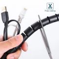 Cable Cover Protector Wire Desk Organizer Computer Cord Protective 2m Flexible Spiral Cable Organizer Tube Clip Management Tools. 