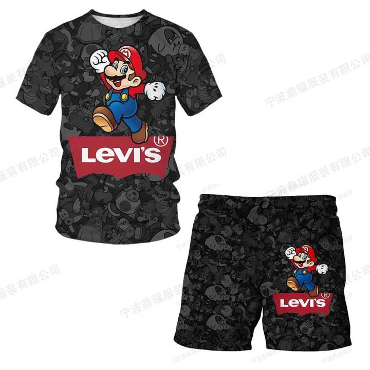 Cool%20Super%20Mario%20T-shirt%20Shorts%20Two-piece%20set%20Children's%20Clothing%20Sets%20Kids%20Boys%20Girls%20Tops%20Tee%20Mario%20Bros%20T-shirt%20Pants%20Suit%20-%20Image%205