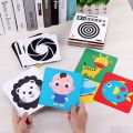 Montessori Baby Visual Stimulation Card Black White High Contrast Flash Cards for Kids Educational Sensory Book Baby Flashcard. 