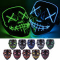 LED Glow Mask EL Wire Light Up The Purge Movie Costume Light  Party. 