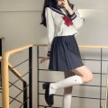 jkUniform skirt Basic Style Genuine White Two Books Three Books Student School Uniform College Style Business Attire Japanese Style Sailor Suit. 