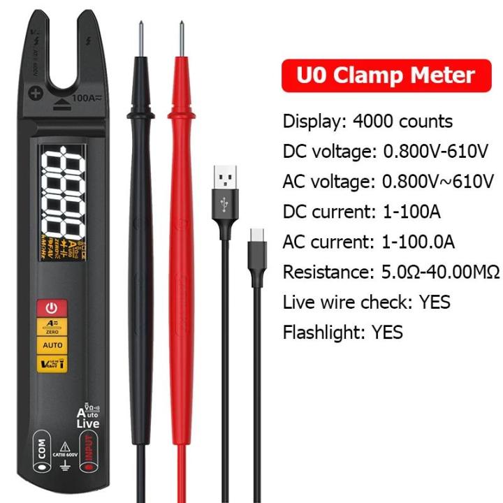 Currentplier Rms Digital Clamp Meter Rechargeable DC AC 100A Smart Ammeter Pliers T-RMS ...