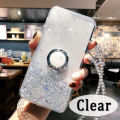Casinglee for Samsung Galaxy A21S case Shiny Ring Glitter Soft Transparent Holder Stand Back cover with String for Samsung A21S Phone cases cover Stars Moon Girls. 