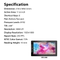 HXSJ Veikk Vk1200 Pen Display Drawing Di-Gital Screen With 6 Shortcut Keys 8192 Levels Pressure Sensitivity 5080Lpi Resolution. 
