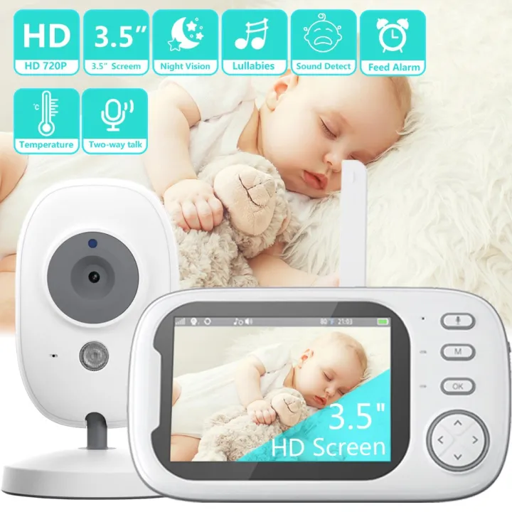 3.5 Inch LCD Baby Monitor with 720P Camera Wireless Protection Detection Smart Nanny Cam Electronic Babyphone Cry Babies Feeding