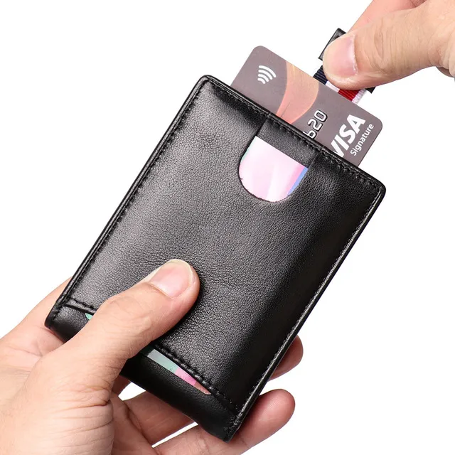 Bagger Clip Holder Wallet For Men Cow Card Case Card Holder Coin Purse Casual