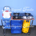 Gas Cooker Table Stand with Cutlery and Dishes Rack. 