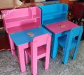 Kids table and chair study desk table drawer cupboard locker blue pink. 
