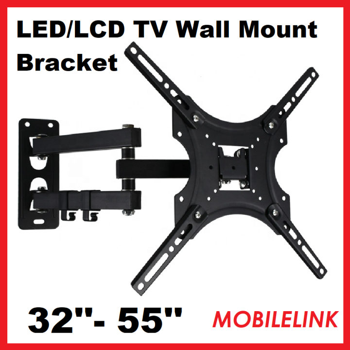 TV Wall Mount Bracket 32-55 Inch LED LCD Full Motion TV Bracket Wall Mount Fully Adjustable Rotatable Stand (P4s) 32 40 42 43 50 55 inch