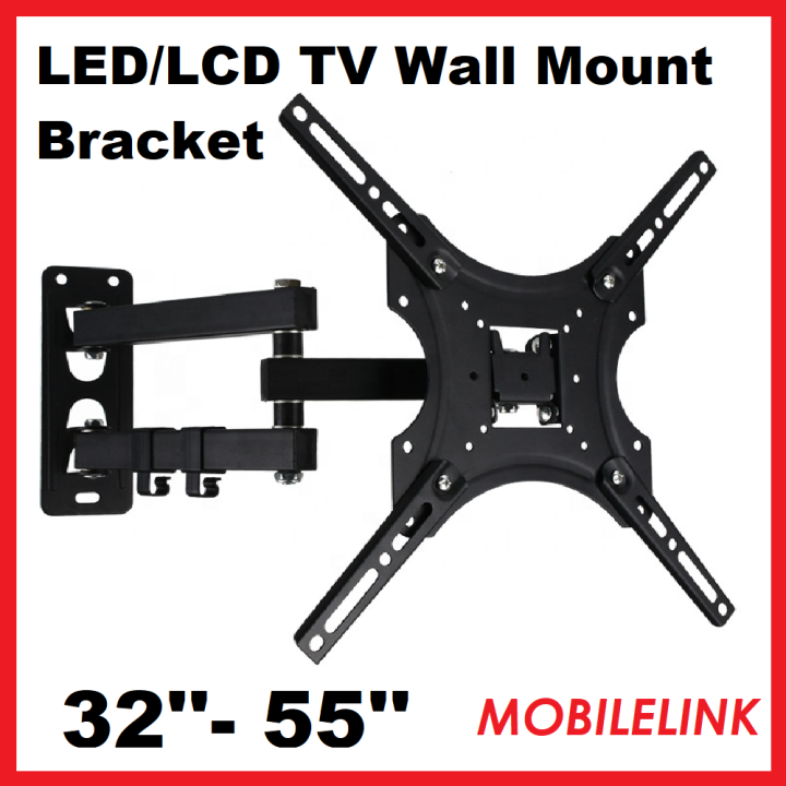 Tilt & Swivel TV Wall Bracket Stand – Fits 32 To 55 Inch Screens – Max VESA 400x400mm – Black