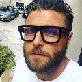 Large Frame Eyeglasses Retro Square Anti-blue Light Glasses Men. 