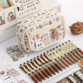 Cartoon Pencil Case Trendy Capybara Large Capacity Pen Bag Design Black Stationery Bag for Students Office School Gift Desk. 
