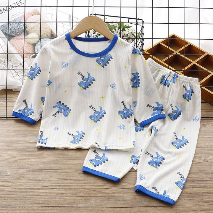 Children's%20loungewear%20set,%20summer%20thin%20men's%20and%20women's%20ice%20silk%20three-quarter%20sleeve%20cotton%20pajamas,%20baby%20breathable%20air%20conditioning%20clothes%20-%20Image%204