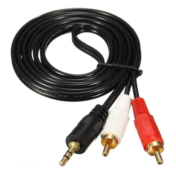 3.5 MM Male Jack to AV 2 RCA Male Stereo Music Audio Cable Cord AUX for Mp3 Pod Phone TV Sound Speakers 1.5M