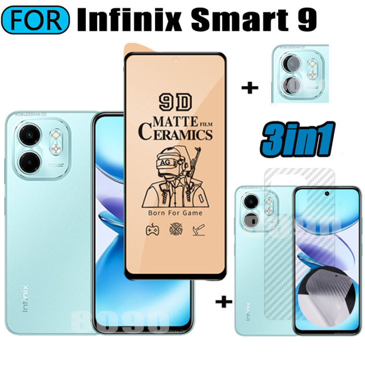 3 IN 1 infinix Smart 9 Tempered Glass Matte Gaming Screen Protector for Smart 8 7 Ceramic Matte Screen Protector