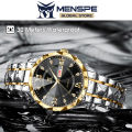 MENSPE Mens Fashion Dia Calendar 30M Waterproof Quartz Steel Band Men Wrist Watch With Luminous Pointers. 