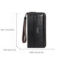Long Men's Wallet Pu Large Capacity Business Wallet Zipper Double Layer Men Clutch Bag Handbag. 