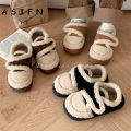 ASIFN Winter Outdoor Plush Warm Cotton Slippers Women Boots Creative Personalized Soft Sole Non-Slip Ladies Shoes Fashion Girls. 