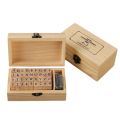1 Set Self Inking Number Letter Stamp School Stationery Wood Rectangle Kids Alphabet Seal Diary Decoration DIY Handmade with box. 