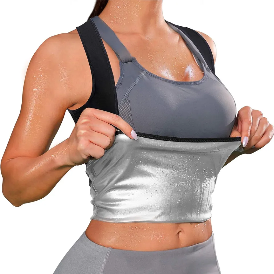 Women Sweat Sauna Tummy Shaper Slimming Yoga Pants, Waist Trainer Thermo Leggings for Running Sports Gym