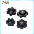 Nut Plum Plastic Star Handle Blind Hole SIX STAR Knob Adjustment Star-Shaped Knob Perforated Hand Twist Coated Nut. 