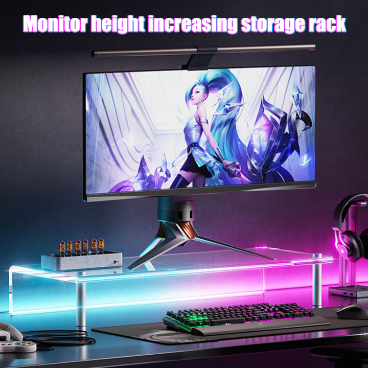 Acrylic%20Laptop%20Stand%20Desktop%20Computer%20Screen%20Monitor%20Desk%20Bracket%20Elevated%20Desktop%20Organizer%20Stand%20For%20Reducing%20Neck%20Strain%20Queena%20-%20Image%202