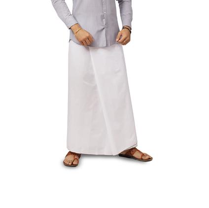 Men Sarong - Saram -  2022 New Arrival - Cotton Mix - Lungi - High Quality- Pure White - circumference 2.15m