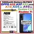 OPPO A16 OPPO A32 OPPO A33 OPPO A53 OPPO A54 OPPO A83 5G BLP805 REALME C17 Realme 7i Battery 5000mAh. 