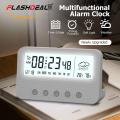iFlashDeal Clock Alarm Clock Digital LCD Alarm Clock Big Screen LED Digital Alarm Clock Backlight Electric Alarm Clock Temperature Humidity Calendar Display Clock Smart Backlight Alarm Clock Table Clock Weekday Weekend Mode Snooze Alarm Clock 12/24Hr Cloc. 