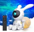 Moon Rabbit Astronaut Galaxy Projector 2 in 1 Star Projector with Moon Lamp, 360° Adjustable Astronaut Galaxy Night Light, Kids Lava Lamp for Room Decor, Christmas Gift Moon Gifts. 