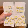 2/5Pcs Korean Baby Hair Clip Plumeria Flower Hairpins for Girls Yellow Flower Hair Rope Children Barrettes Kids Hair Accessories. 