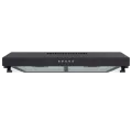 Black Slim Exhaust Range Cooker Hood (filter model). 