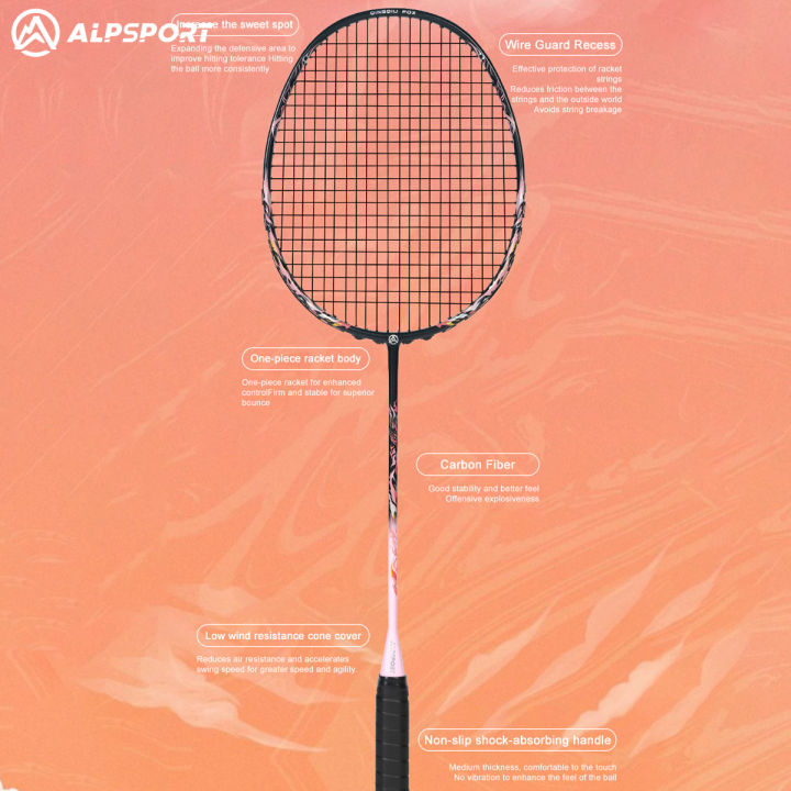 ALP-SPORTS%20Fox+8U%20Ultralight%20Carbon%20Fiber%20Badminton%20Racket%20(Women)%20%7C%20Sri%20Lanka%20Edition%20%7C%2062g%20Lightweight%20Design%20-%20Image%207