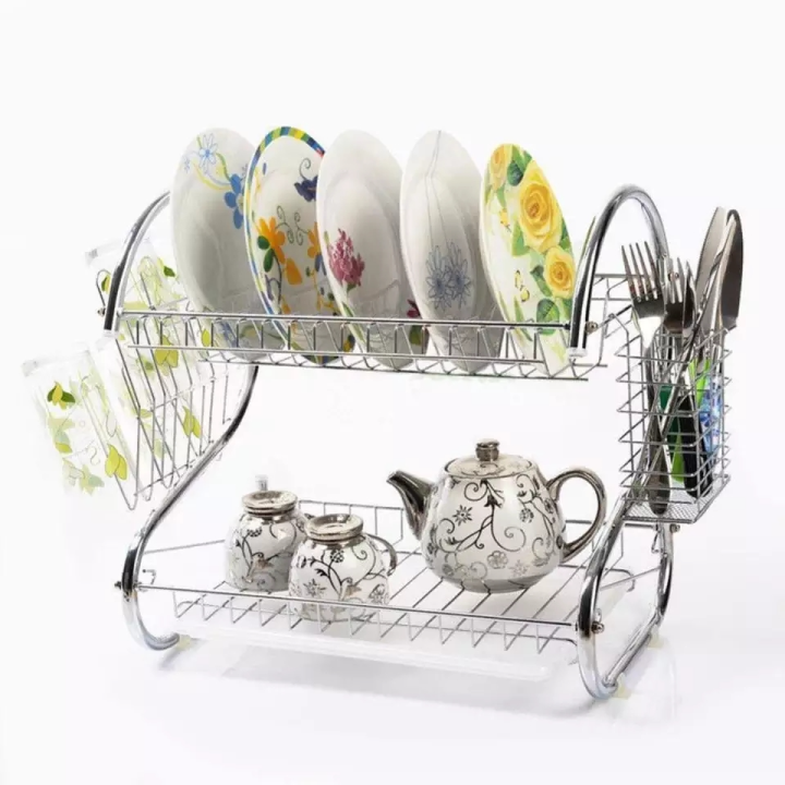 Dish%20Rack%20Cup%20Plate%20Drainer%20Strainer%20Stainless%20Steel%20Kitchen%20Drainer%20with%20Glass%20Holder%20-%20Silver%20Large%20Dish%20Drying%20Rack%20Cup%20Drainer%202-Tier%20Strainer%20Holder%20Tray%20Stainless%20Steel%20Kitchen%20Accessories%20-%20Image%204