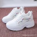 ～ Versatile Shoes New Sports Platform 2024 Elevator shoes “ Leather White Shoes for Spring and Autumn Casual Little Girl Daddy { Korean Style #﹠. 