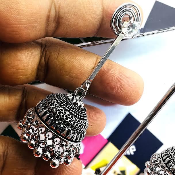 Black%20silver%20radiational%20Long%20Indian%20Jhumka%20Jhumki%20oxidized%20Dangle%20Earrings%20With%20Pearl%20For%20Women%20and%20girl%20-%20Image%205