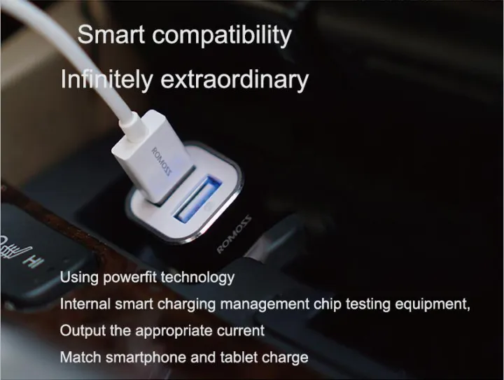 Romoss%20AM12%20Dual%20USB%20Quick%20Charging%205V%202.1A%20Intelligent%20Car%20Charger%20-%20Image%208