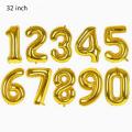 80CM / 32inch GIANT GOLD foil Number BALLOONS, Birthday Party, Anniversary, Wedding Balloon. 