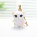 Soft Doll Plush Cat Keychain Satchel Pendant PP Cotton Plush Kitten With Love Bag Plush Toy  Lovely Birthday Gifts. 