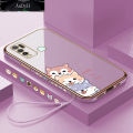 AnDyH Casing Case For Vivo Y30 Y50 Y30i Case Cute Cartoon Dogs Luxury Chrome Plated Soft TPU Square Phone Case Full Cover Camera Protection Anti Gores Rubber Cases For Girls. 