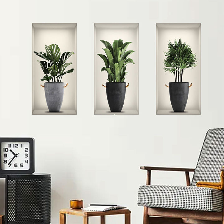 3%20Sheets%20Green%20Plant%20Potted%20Plant%20Wall%20Sticker%203D%20False%20Window%20Wall%20Decals%20SEVICH%20-%20Image%206