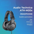ATH-M20X Adio Technica Studio Recording Wired Professional Monitor Headphones Recording. 