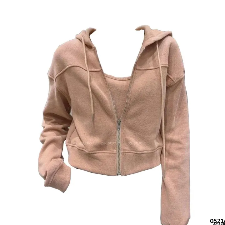 Sweater%202023%20Skirt%20Set%20Two%20Piece%20Top%20Overall%20Romper%20Pop%20Zip%20Hooded%20Women's%20Sweater%20Cropped%20Top%20Set%20-%20Image%206
