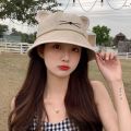 Korean Cute Cartoon Women Girls Bucket Hat Spring Summer Kawaii Beach Sun Visor Hats Wide Brim Solivd Cotton Panama Cap. 