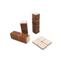 【1pcs 160mm】 Wood Wooden Squares Cutout Tiles, Natural Rustic Wood for Home Decoration, DIY. 