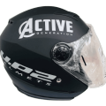 U.P. 2  Active Black Silver Matt Motor Bike Helmet SLS Certified. 