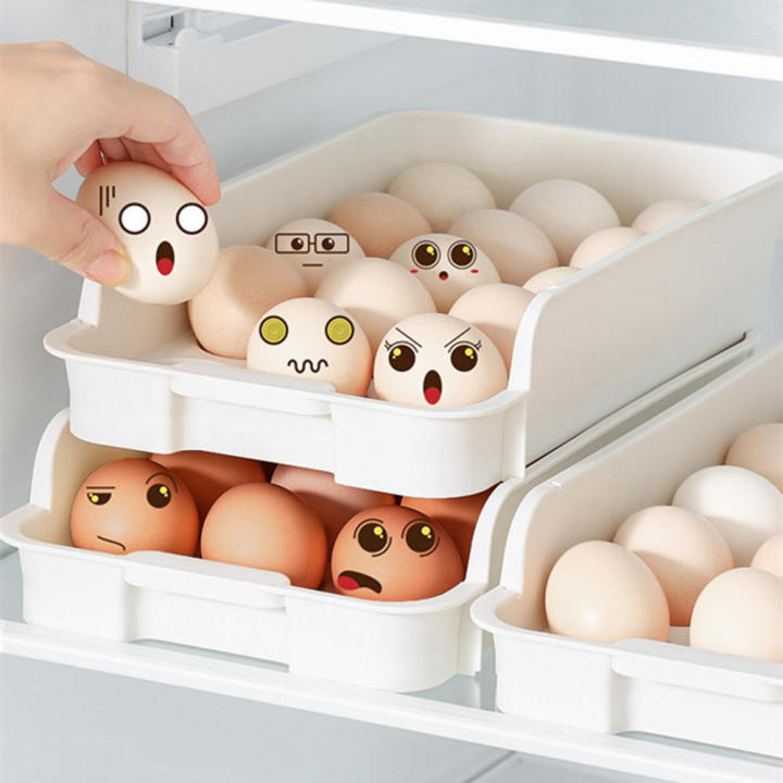 Large Capacity deals Egg Holder for Refrigerator Egg Storage Container Organizer Bin